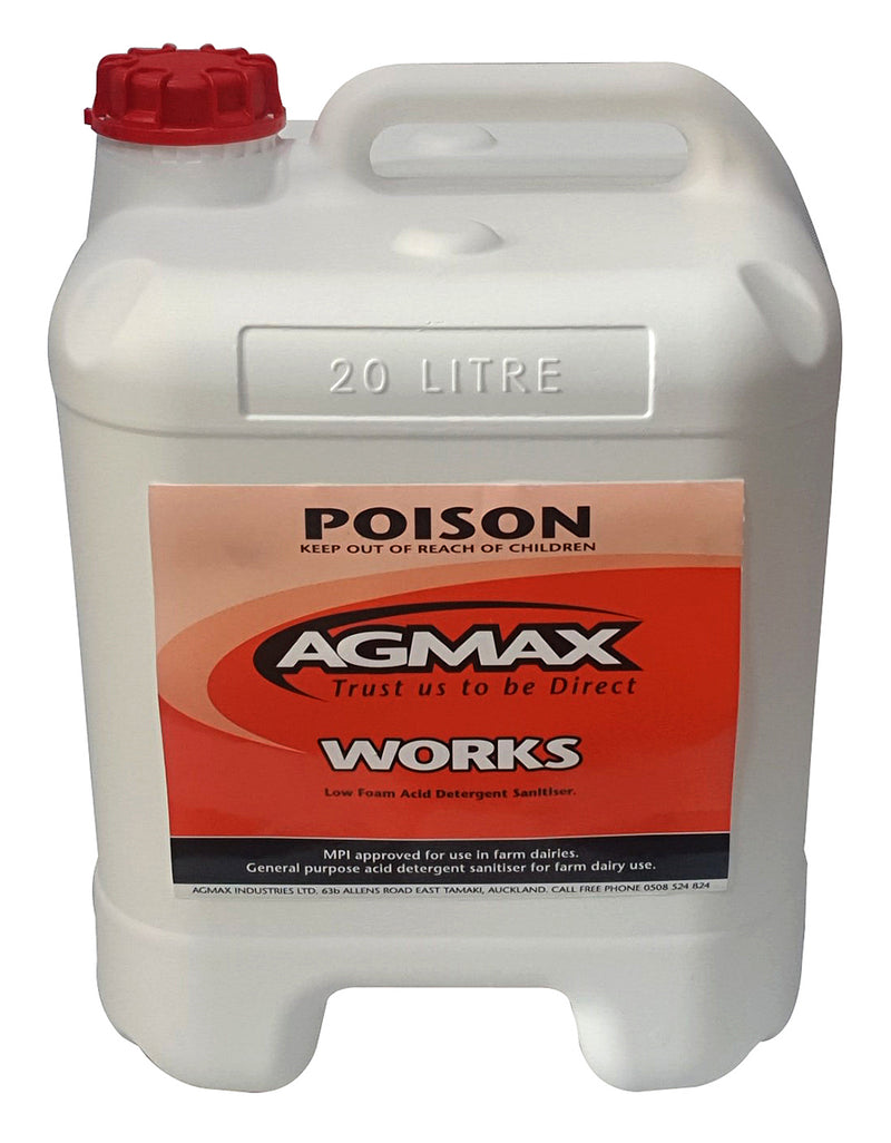 Agmax Works Acid Detergent Sanitiser 20L